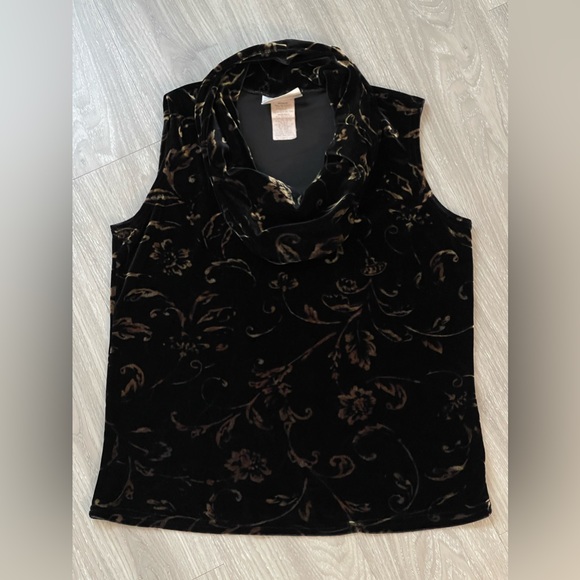 🔵5 For $15🔵 Vintage Kathy Lee Velvet Sleeveless Cowl Neck Blouse - Picture 5 of 9